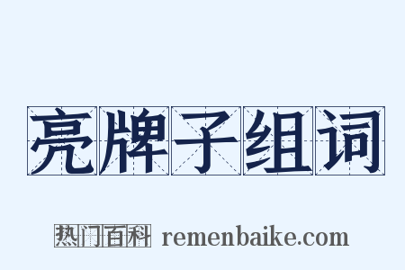 亮牌子组词是什么意思的图片